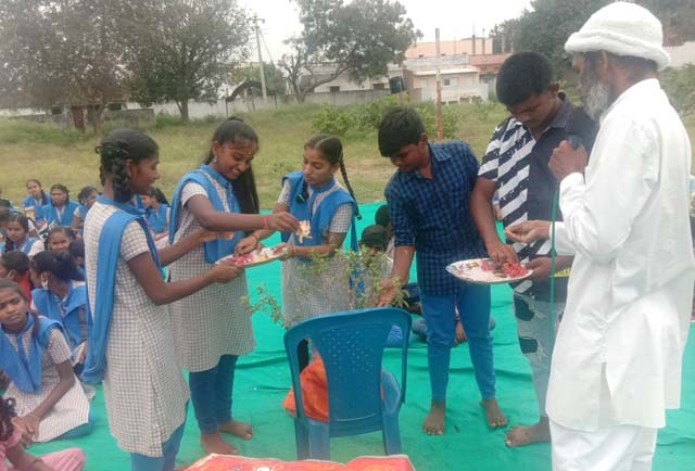 Tulsi Pujan and Note Book Distribution at Zilla Parishad High School ...