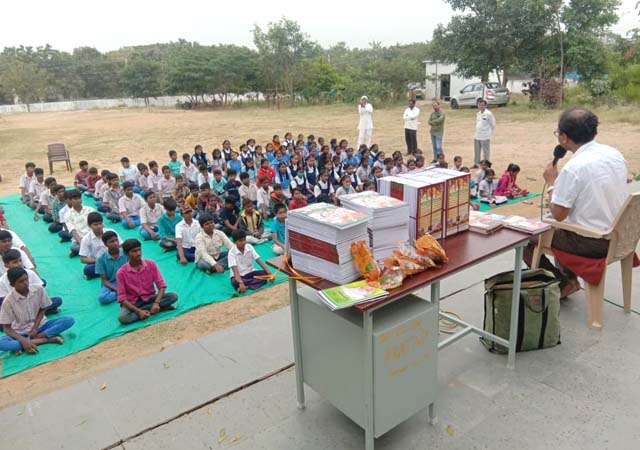 Tulsi Pujan and Note Book Distribution at Zilla Parishad High School ...